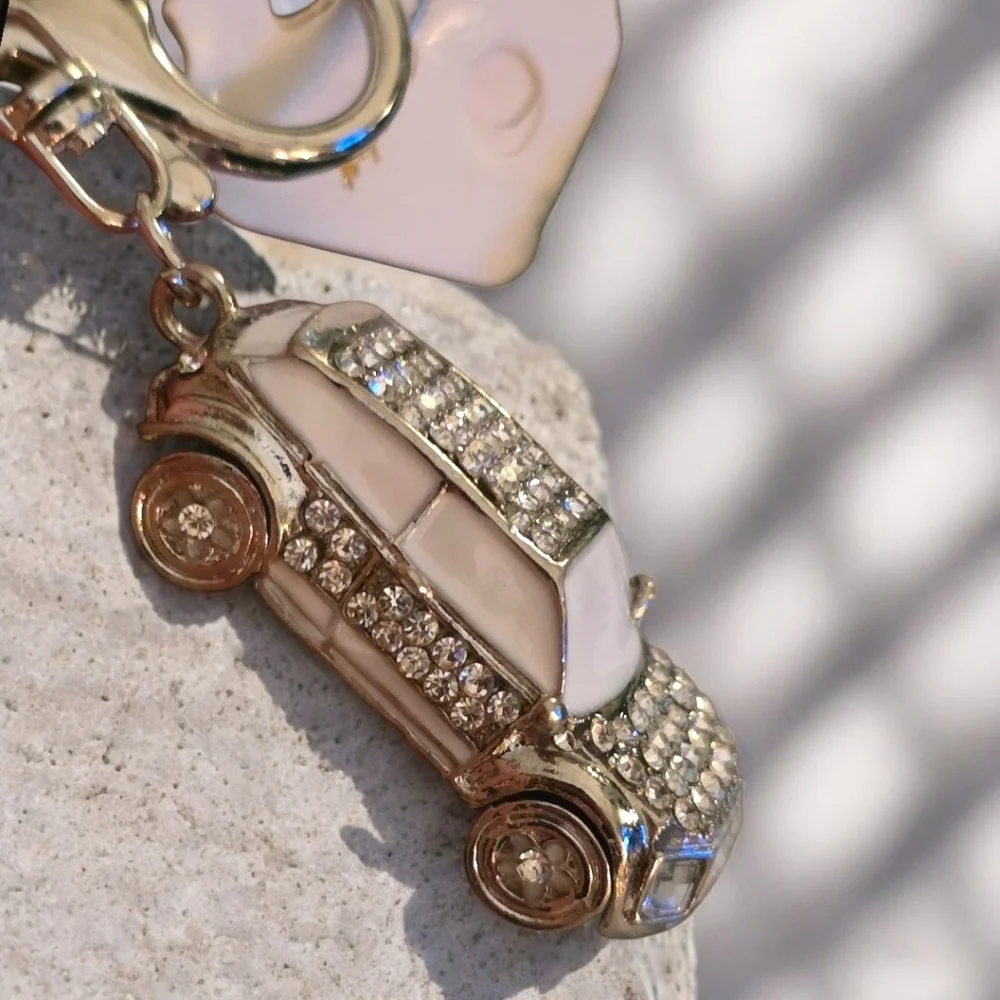 Fashion-Inspired Rhinestone Car Bag Charm / Fashion Keychain